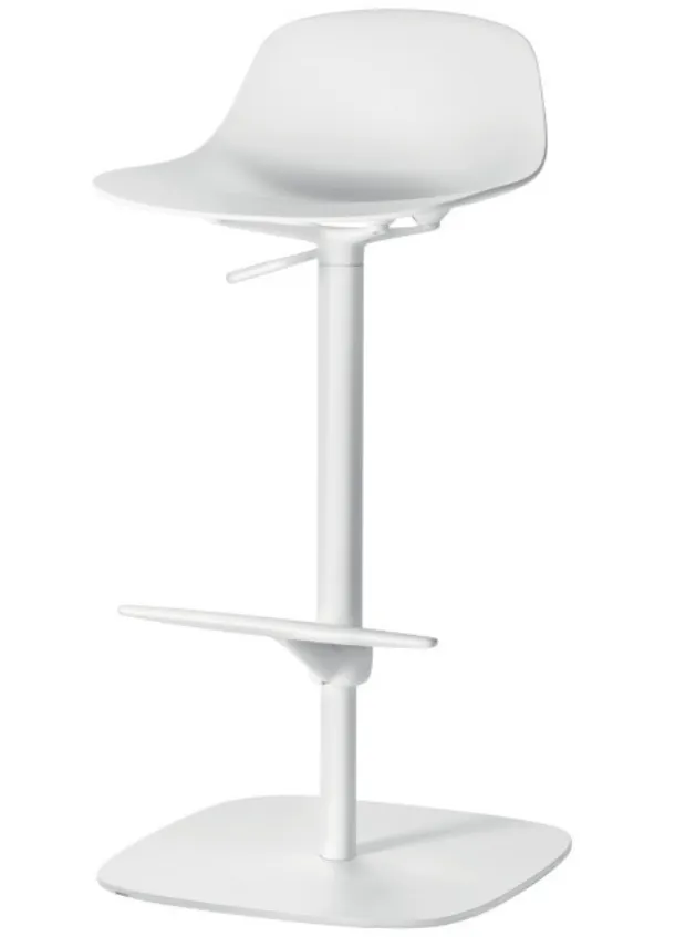 Swivel and adjustable stool Virgola Updown in technopolymer by Veneta Cucine.