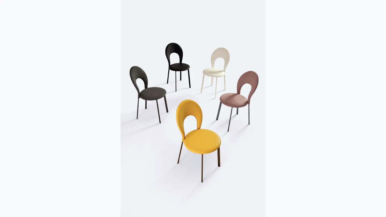 Victoria chair in eco-leather with lacquered steel frame by Ingenia.