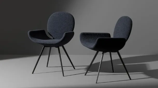 Design fabric chair with metal legs Youpi by Bonaldo