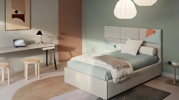 Single bed with storage box Boiserie Marlene by Twils.