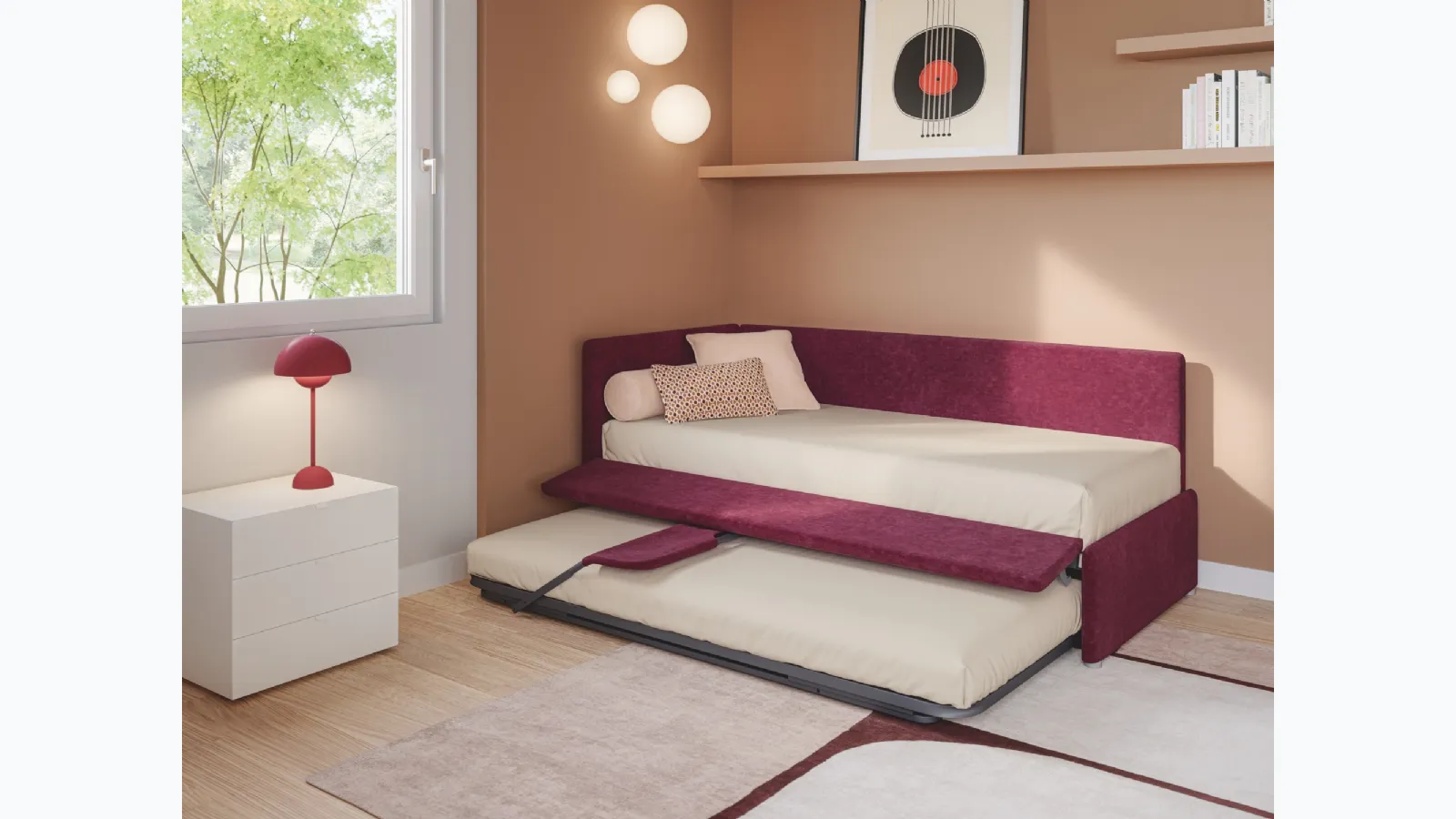 Single daybed with pull-out bed Maya by Twils