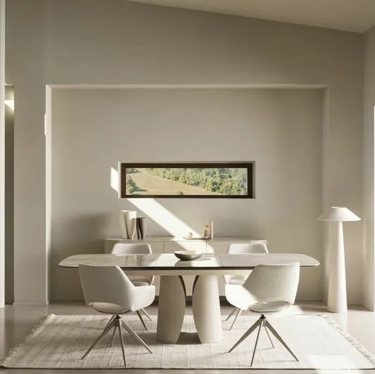 Ardis extendable table in onyx-effect ceramic by Bizzotto