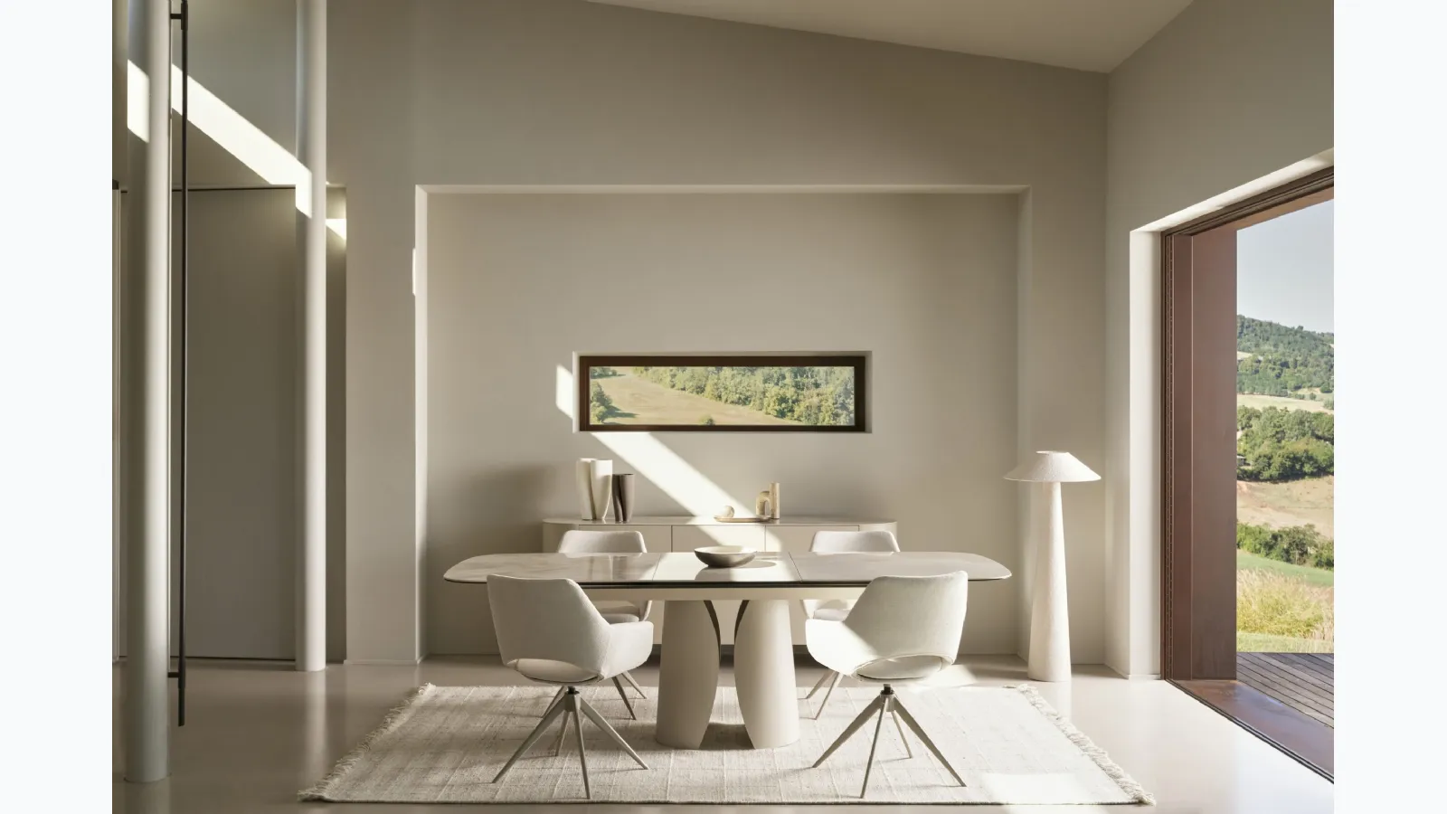 Ardis extendable table in onyx-effect ceramic by Bizzotto