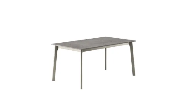 Ares table with laminate top and metal base from Veneta Cucine.