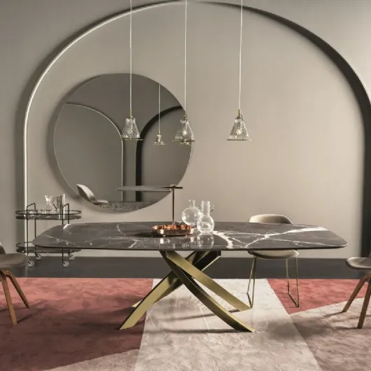 Artistic table in SuperMarble by Bontempi