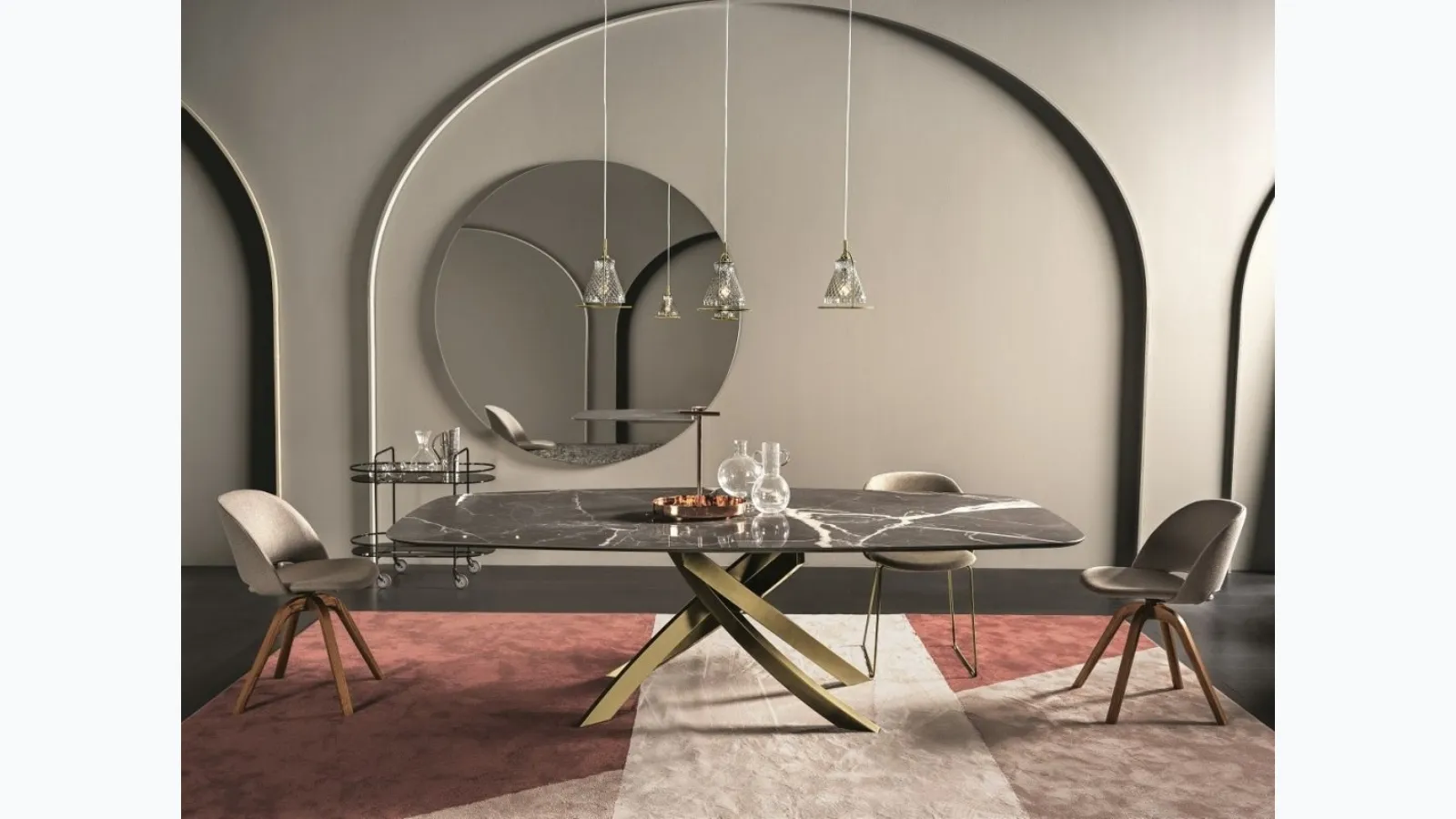 Artistic table in SuperMarble by Bontempi
