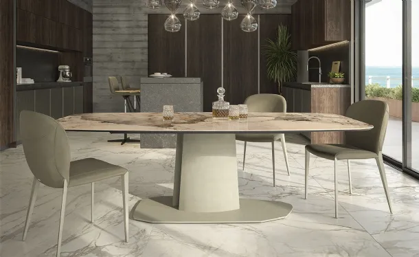 Aviator Keramik Lift adjustable height table by Cattelan Italia.
