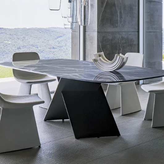 Table Ax with ceramic top by Bonaldo