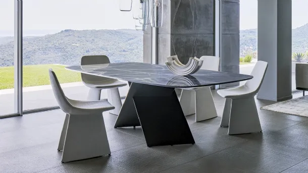 Table Ax with ceramic top by Bonaldo