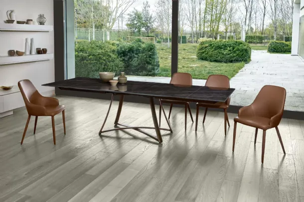 Extendable Big Bang table in Supermarble ceramic by Ingenia.