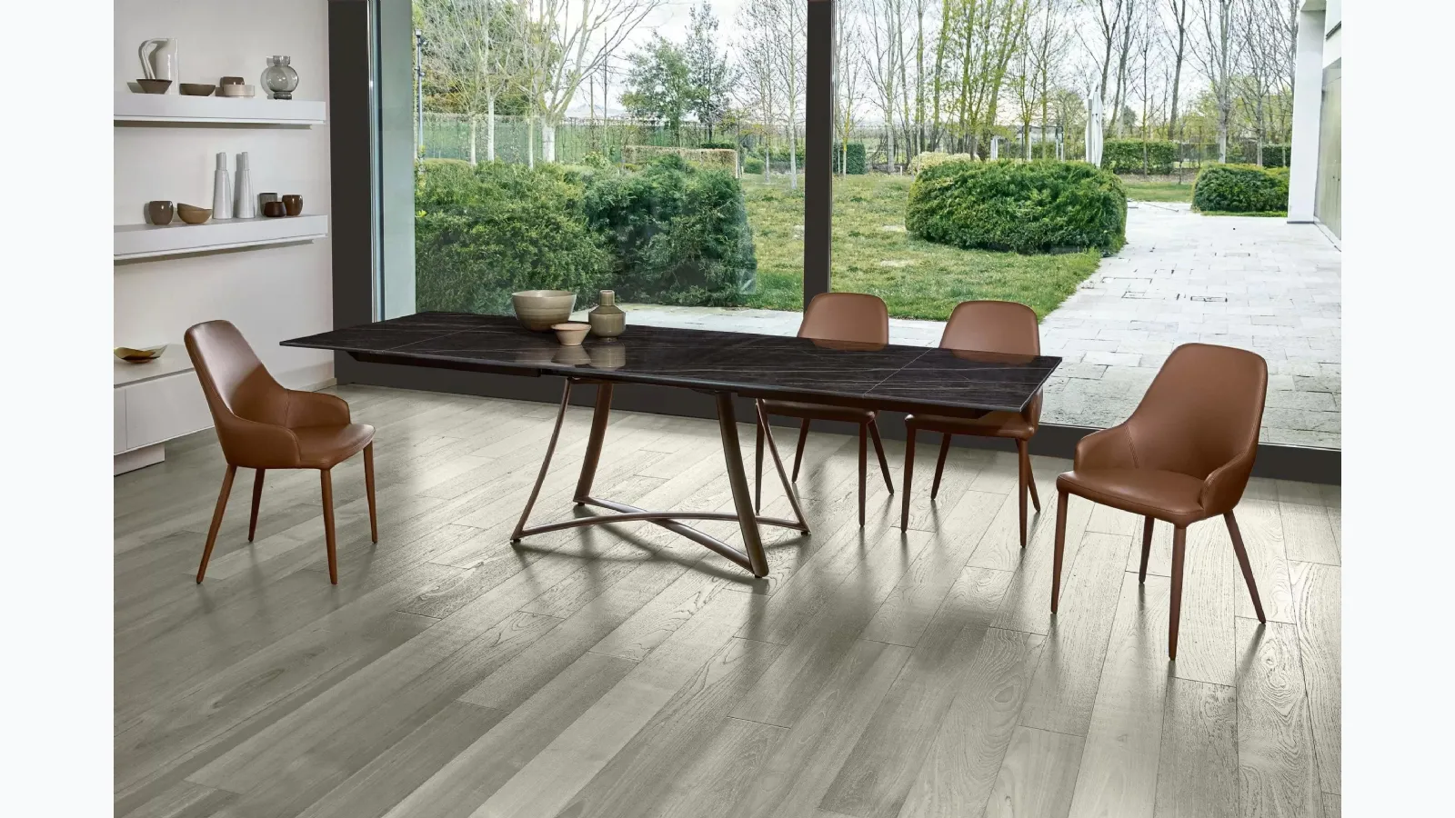 Extendable Big Bang table in Supermarble ceramic by Ingenia.