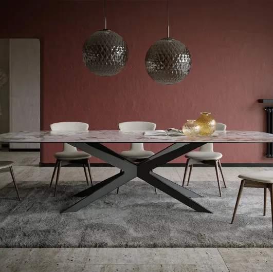 Blade table in porcelain stoneware by Tonin Casa