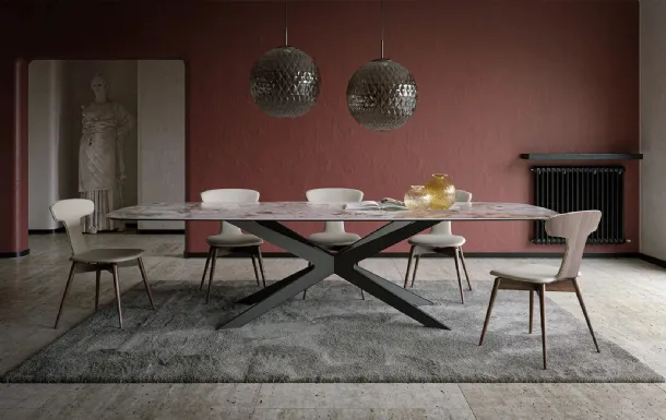 Blade table in porcelain stoneware by Tonin Casa