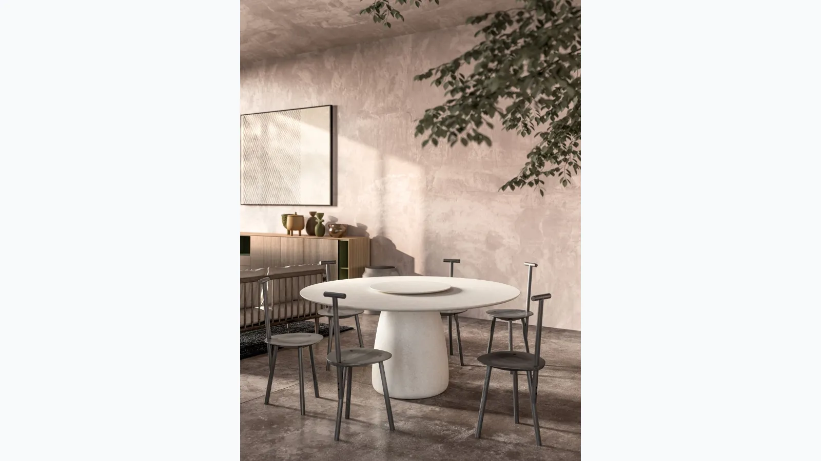 Round stone Bold table by Capo d'Opera.