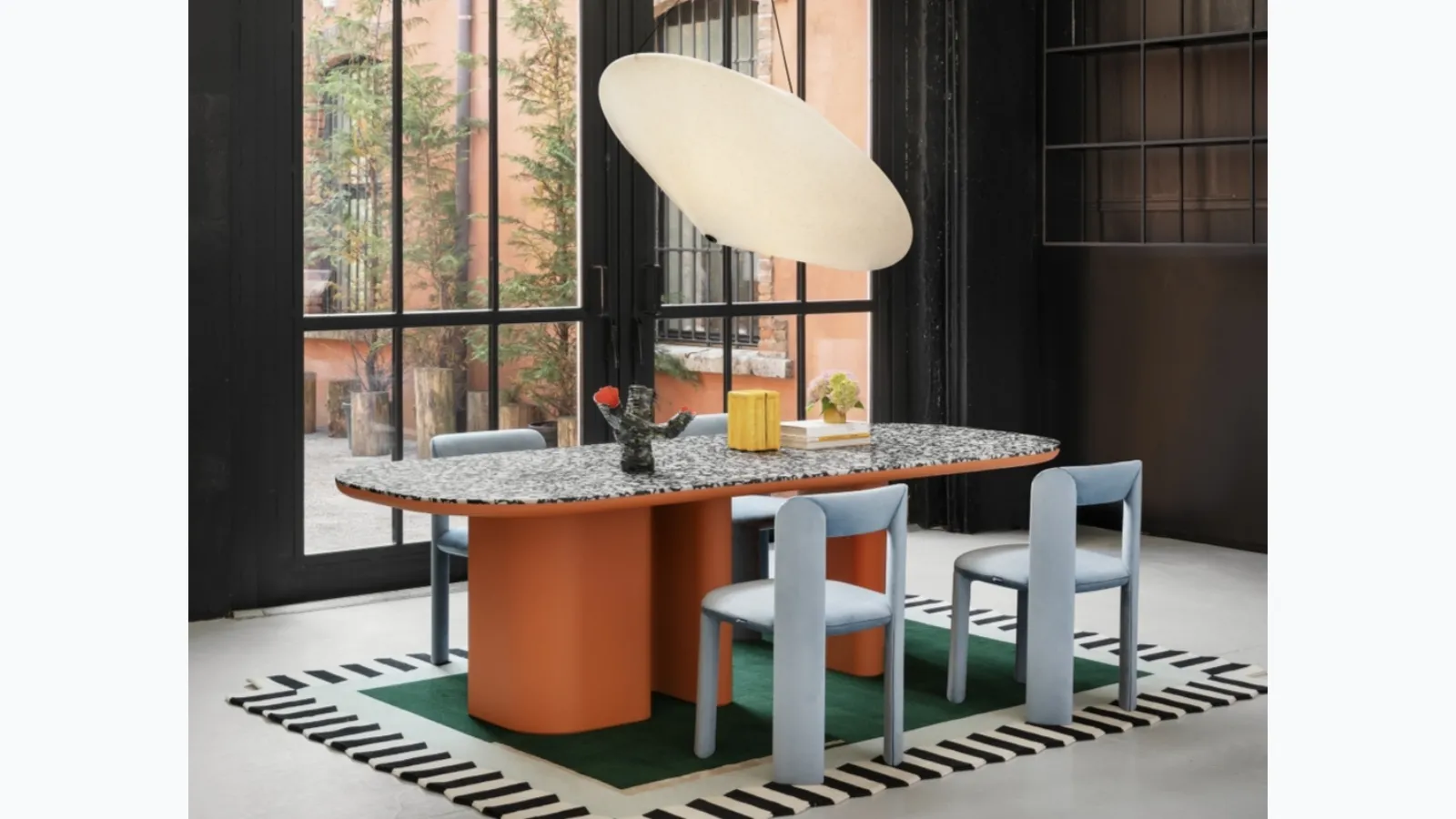 Bonbon Table in Palladio Moro marble by Miniforms