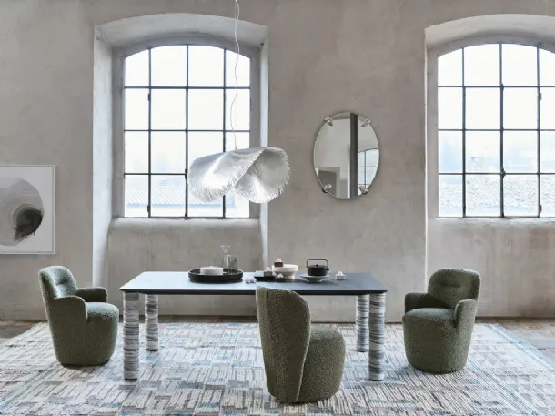 Brick 144 lava stone table by Gervasoni.