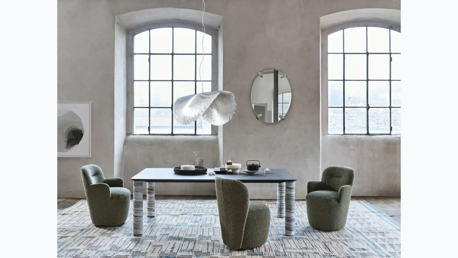 Brick 144 lava stone table by Gervasoni.