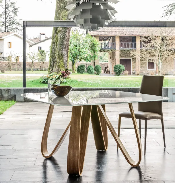 Butterfly glass table by Tonin Casa