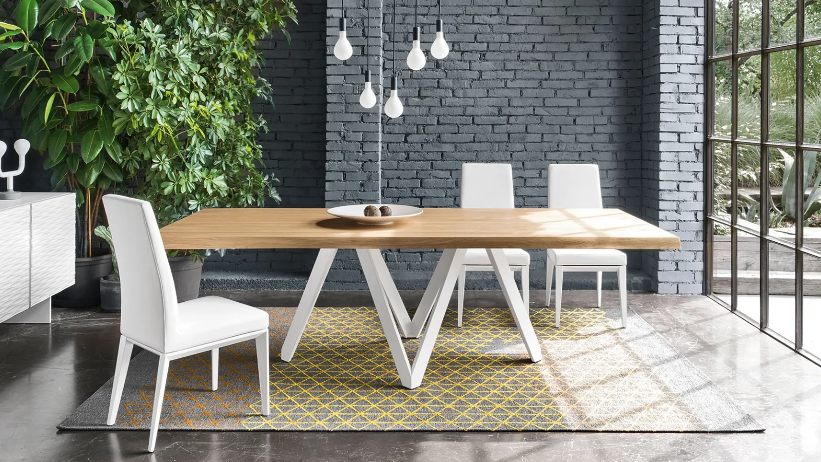 Cartesian wooden table by Calligaris