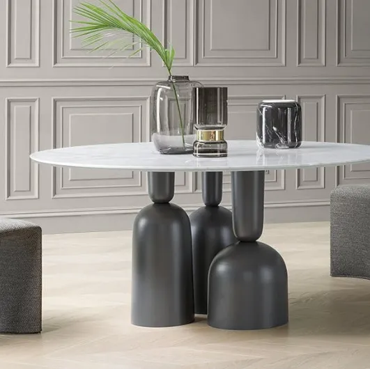 Round table with marble top Cop by Bonaldo