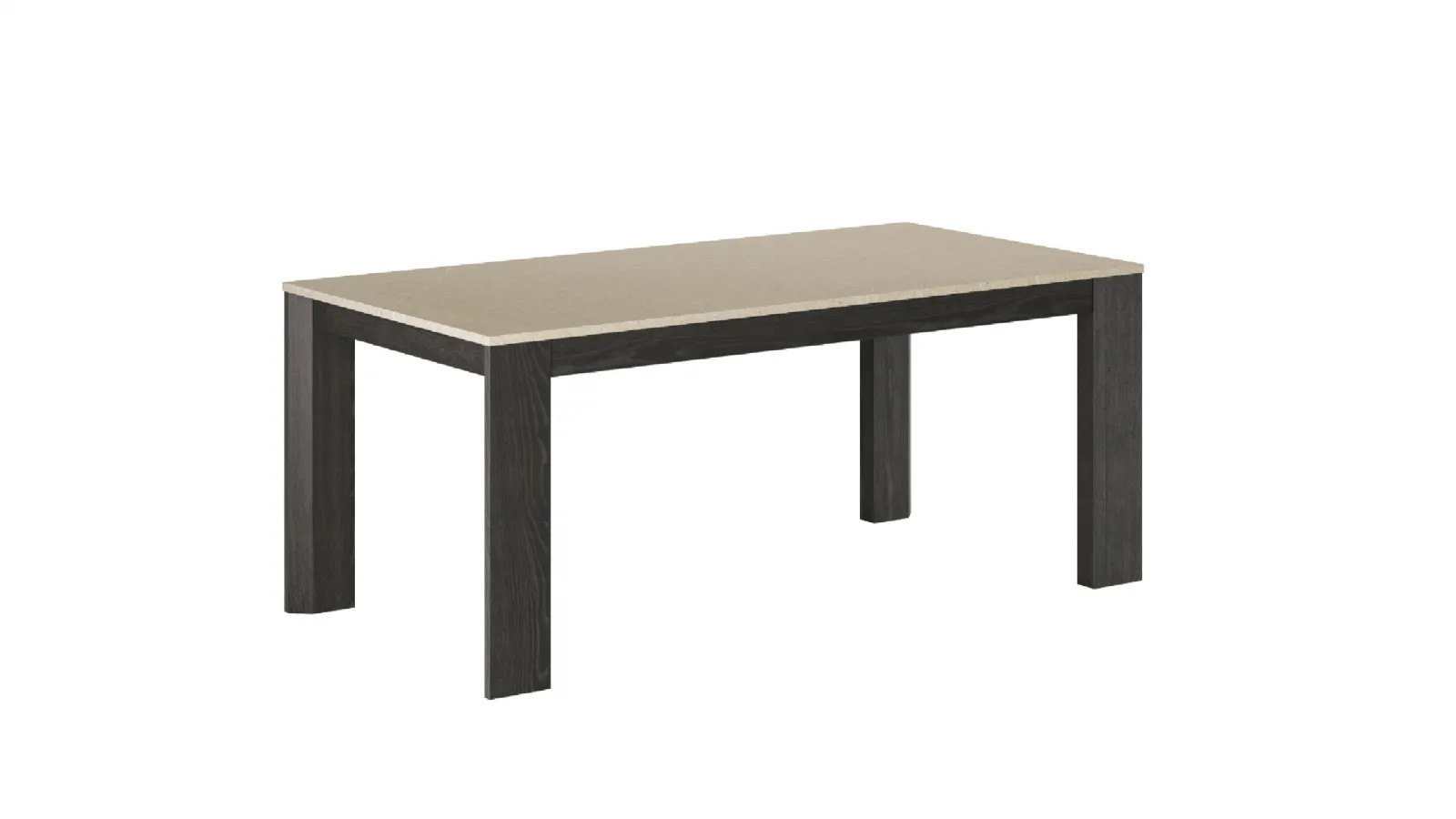 Extendable table Cosp Caranto with quartz top and solid wood structure by Veneta Cucine.