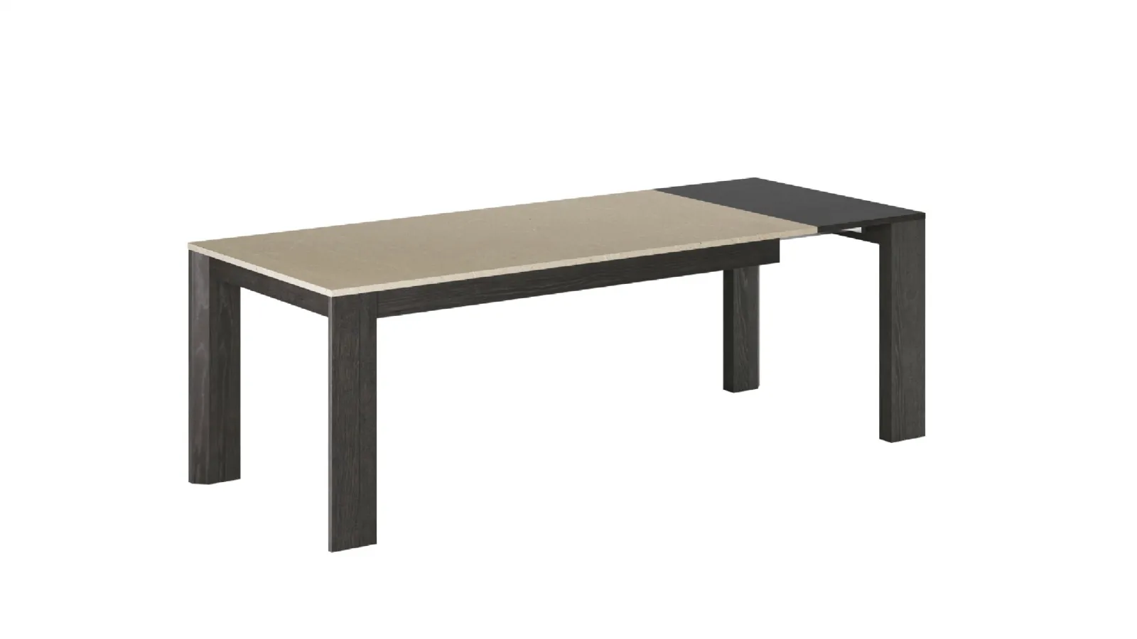 Extendable table Cosp Caranto with quartz top and solid wood structure by Veneta Cucine