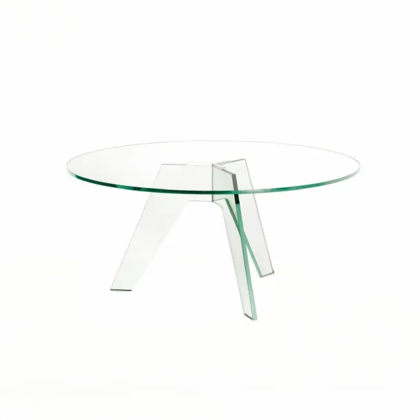Round Crystal table by Glas Italia.