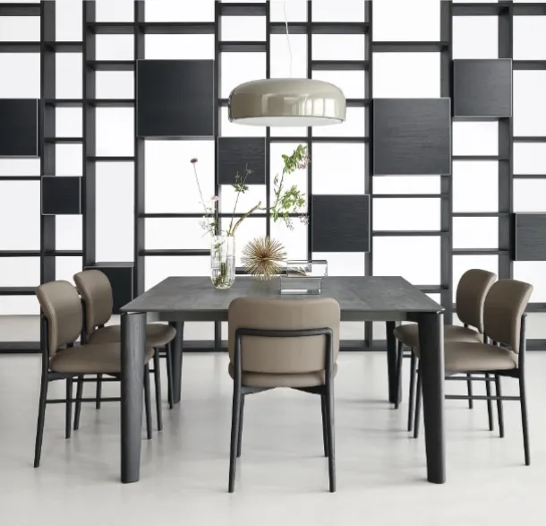 Square ceramic table by Sangiacomo