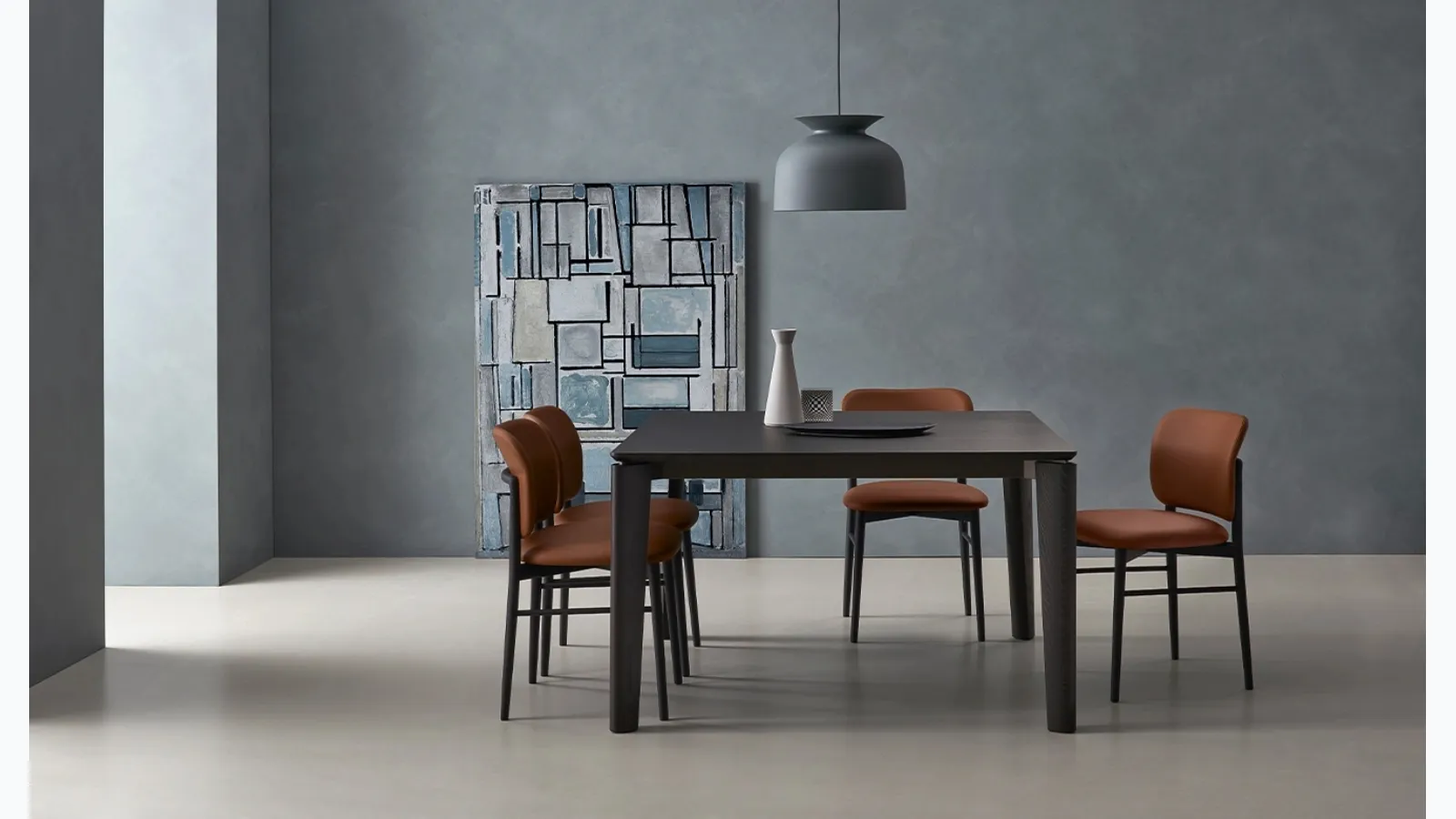 Extendable table Desco in Charcoal Oak by Sangiacomo