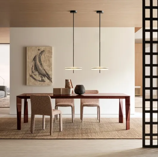 Diamond table in colored glass by Molteni & C
