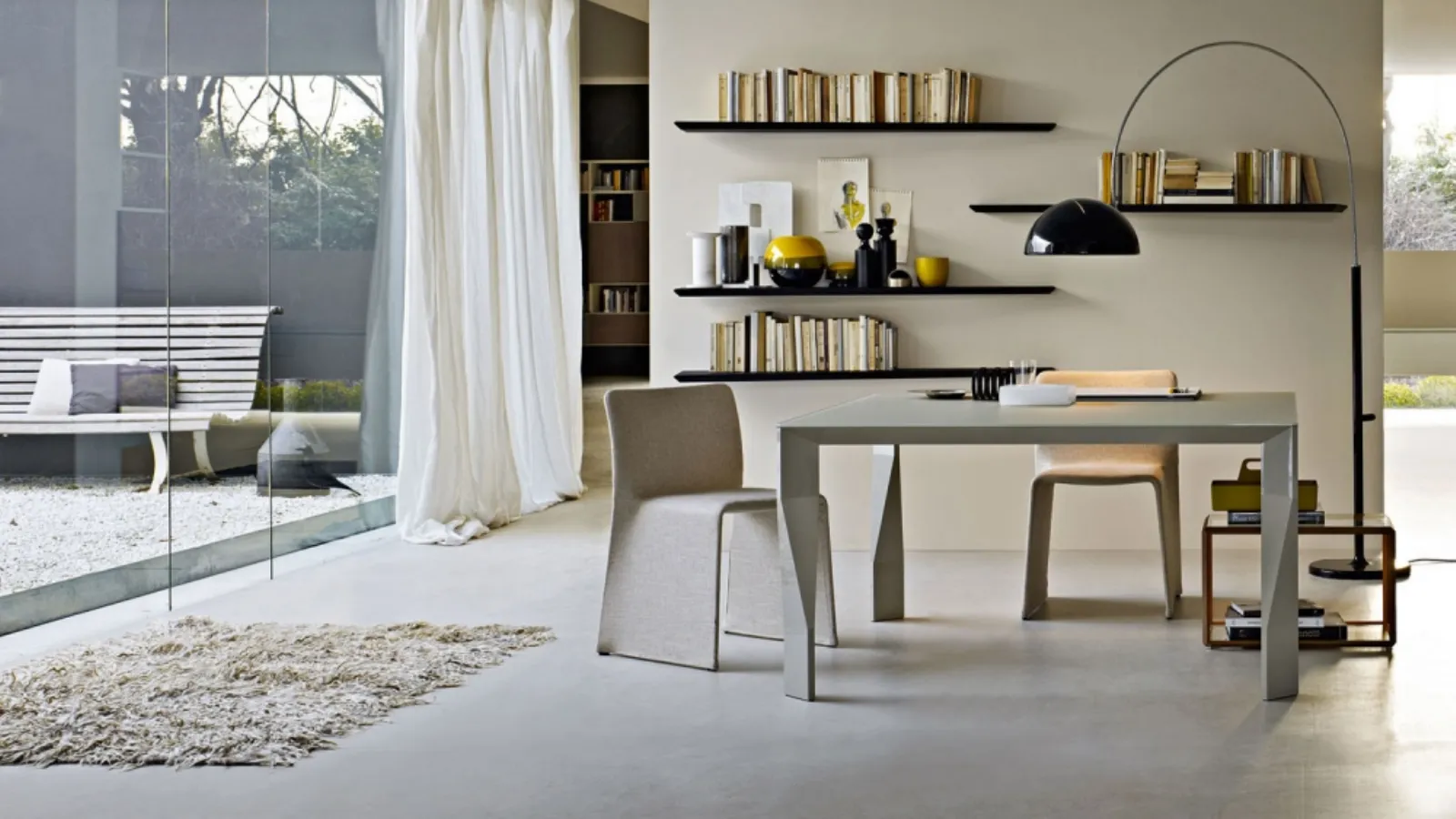 Diamond colored glass table by Molteni & C.
