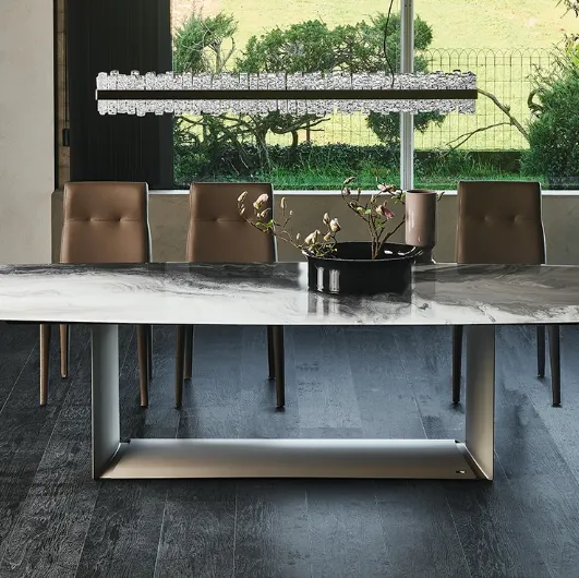 Table with steel base and crystal top with Dragon Crystal art print by Cattelan Italia.