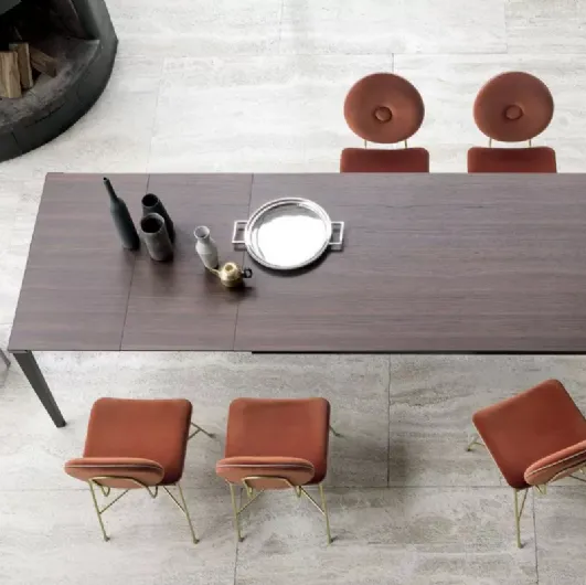 Extendable table Echo IN with melamine wood effect top by Bontempi.