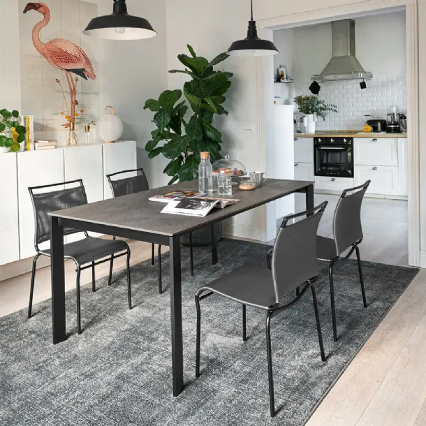 Eminence Metal extendable dining table by Connubia