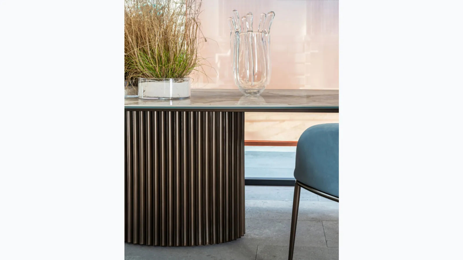 Enea ceramic table by Riflessi.