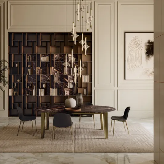 Etro XXL extendable table in SuperMarmo by Bontempi