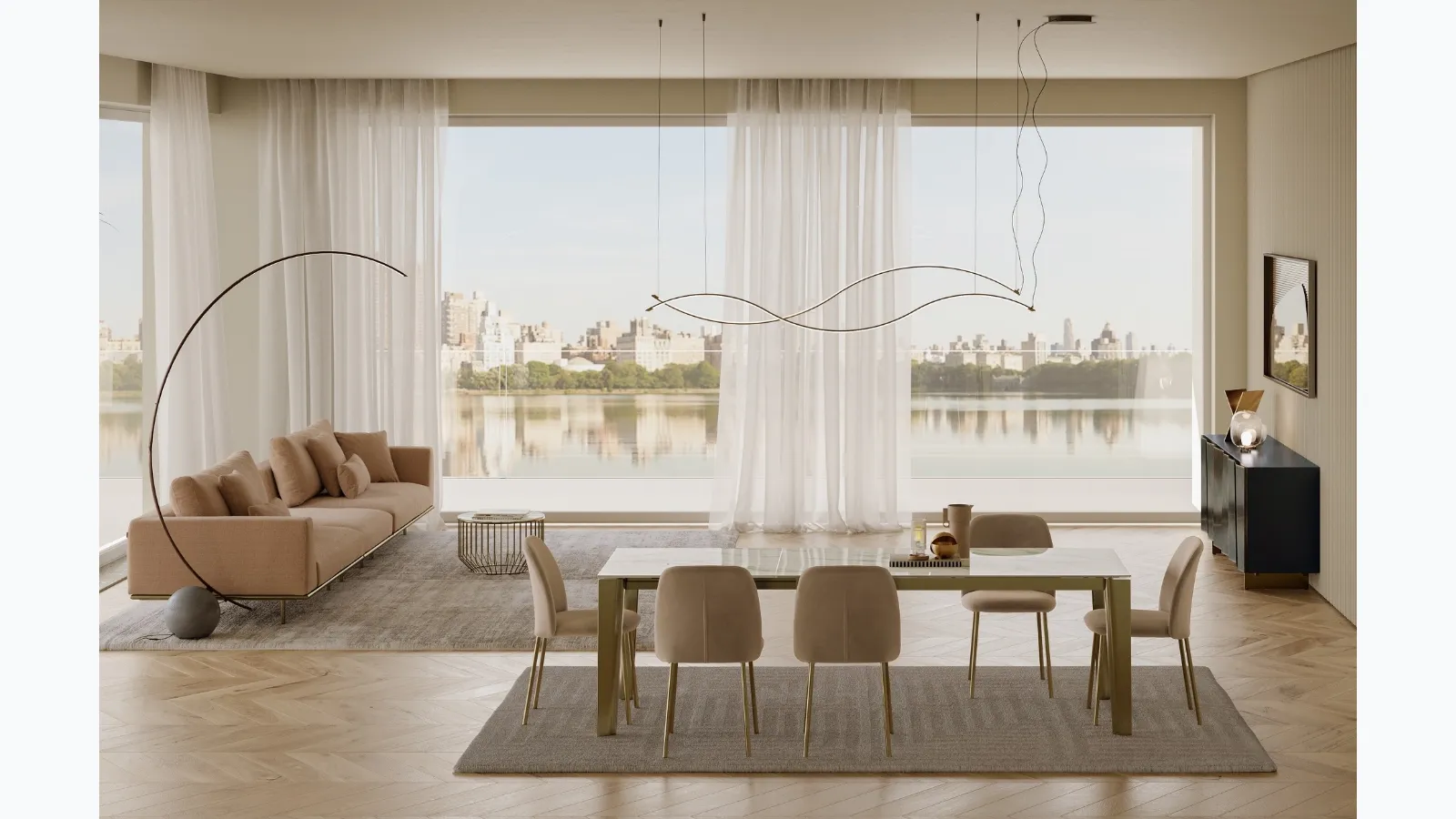 Extendable table Etro XXL in SuperMarmo by Bontempi