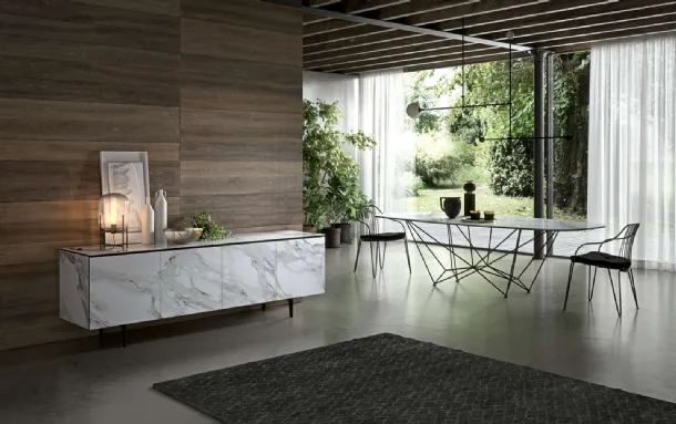 Fil8 Fixed Ceramic Table by Ozzio