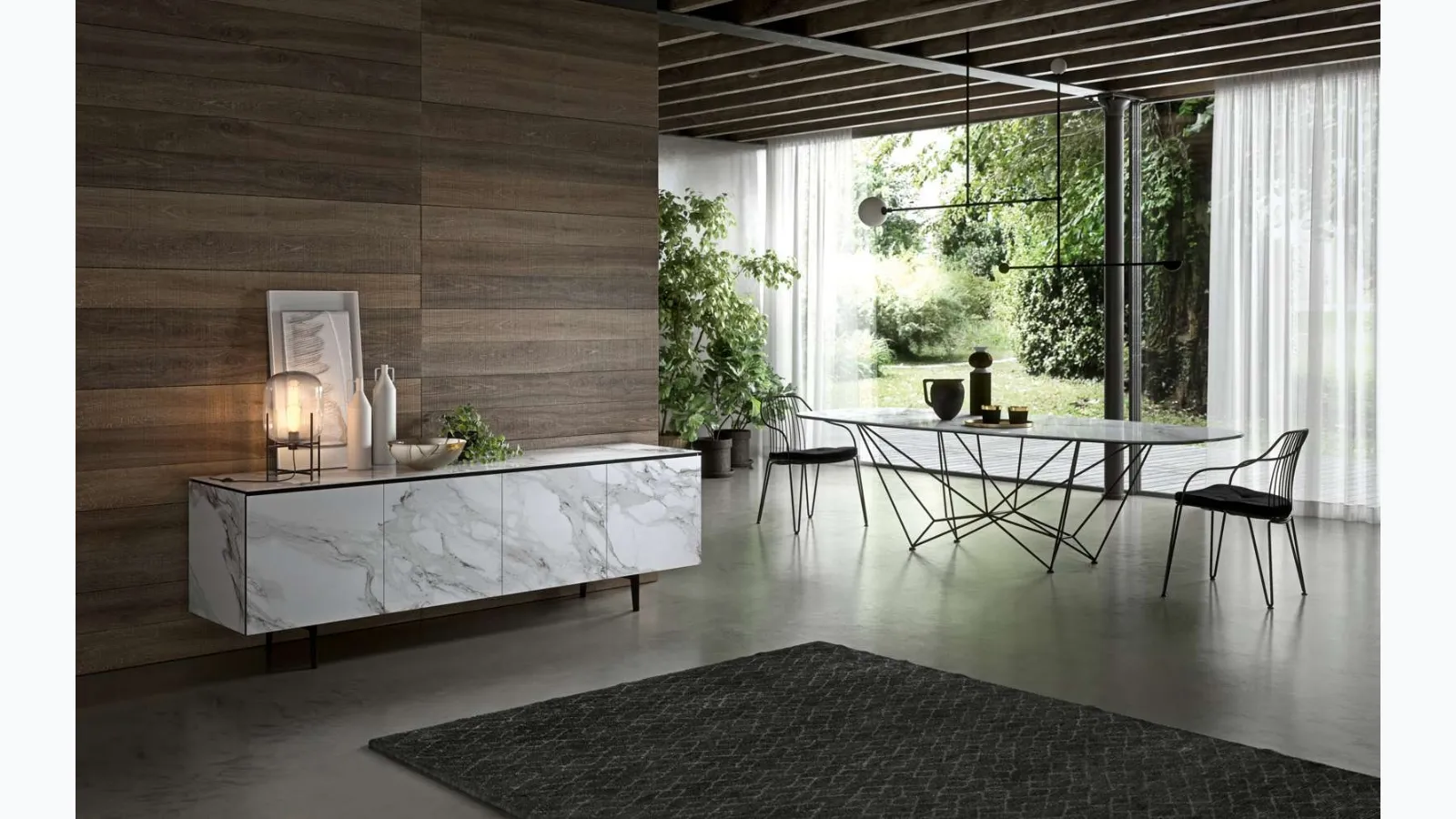 Fil8 Fixed Ceramic Table by Ozzio