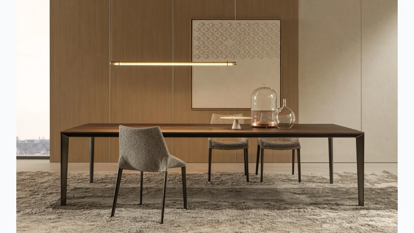 Filigree wooden table by Molteni & C