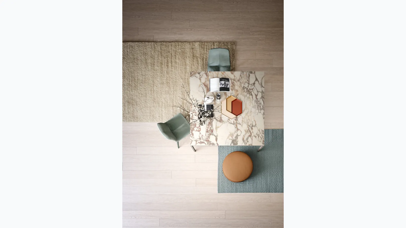 Square table Filo in Light Stone by Novamobili.