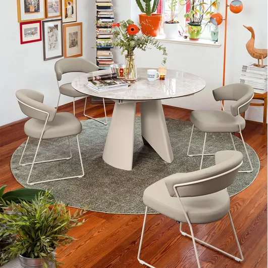 Frac extendable round table in ceramic by Connubia