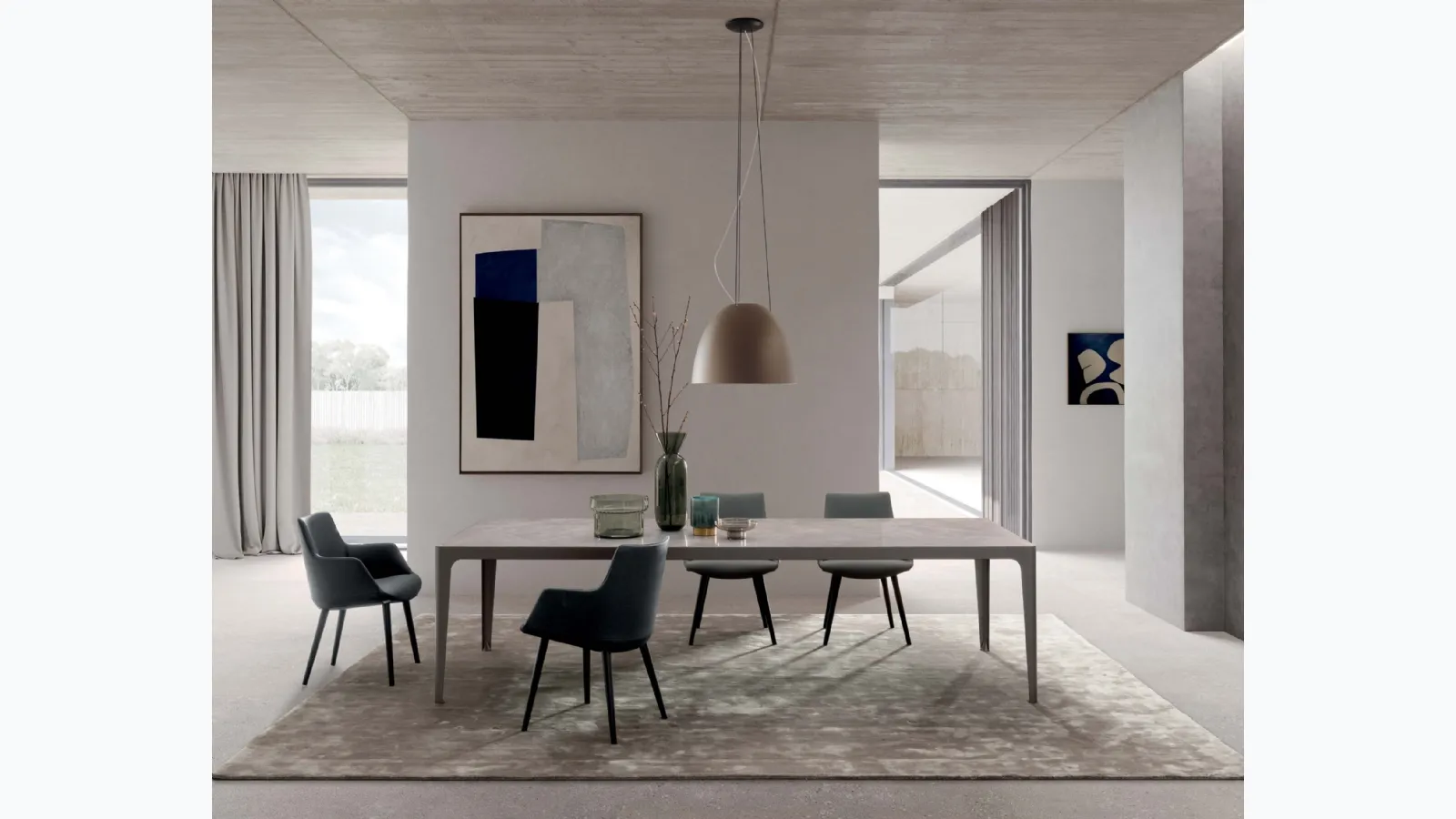 Grand More table with ceramic top by Presotto.