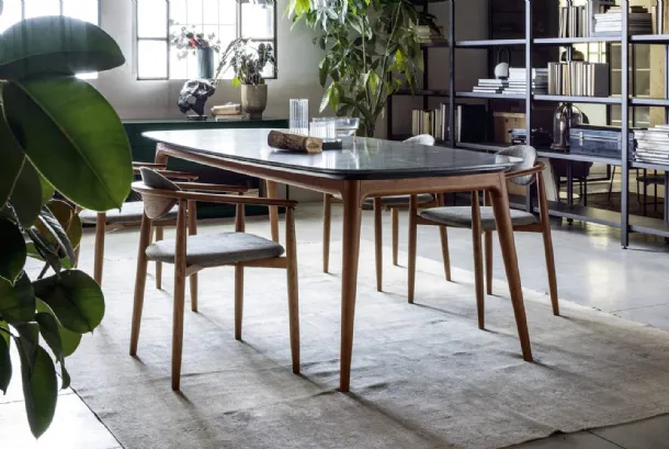 Hanami table with marble top by Novamobili