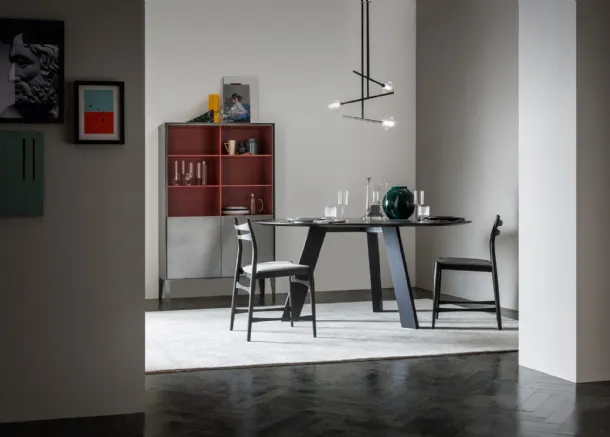 Round Hi-Deck table in Capo d'Opera wood