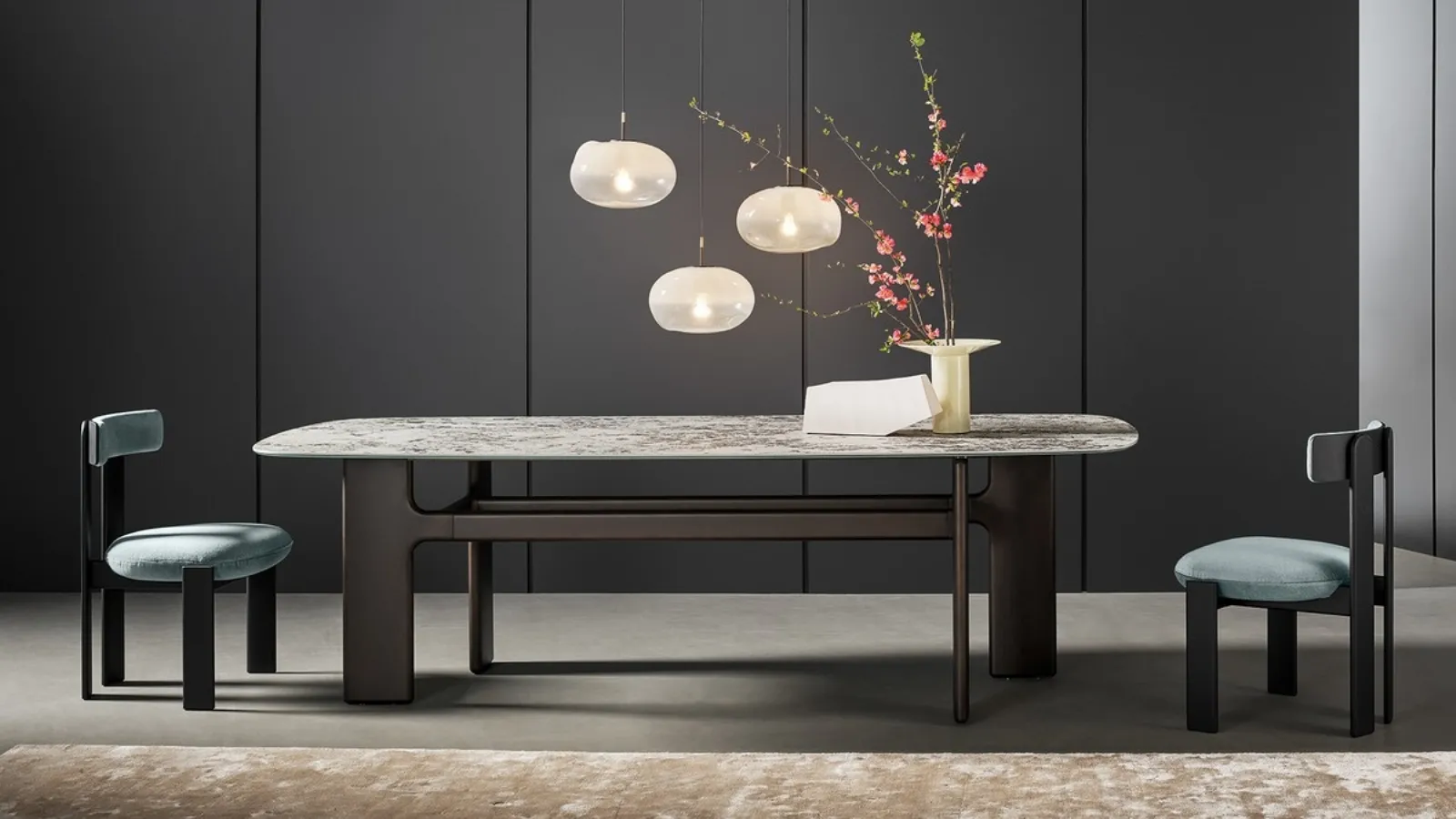 Hippos table with marble top by Bonaldo.
