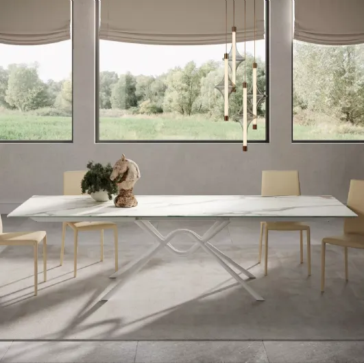 Hunter table in SuperMarble by Bontempi.