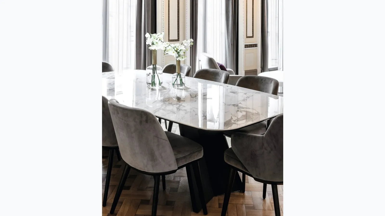 Icaro fixed table in ceramic by Calligaris