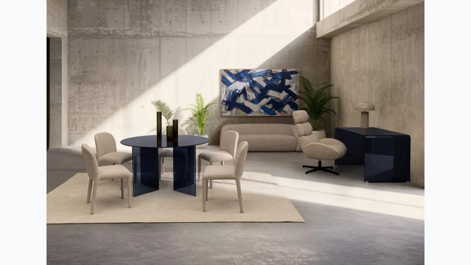 Iride Dark Round Table by Bizzotto