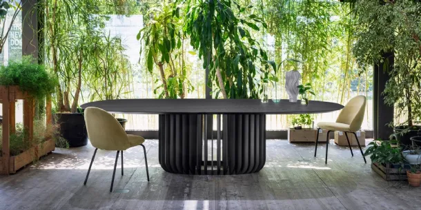 Oval Juice wooden table by Miniforms.